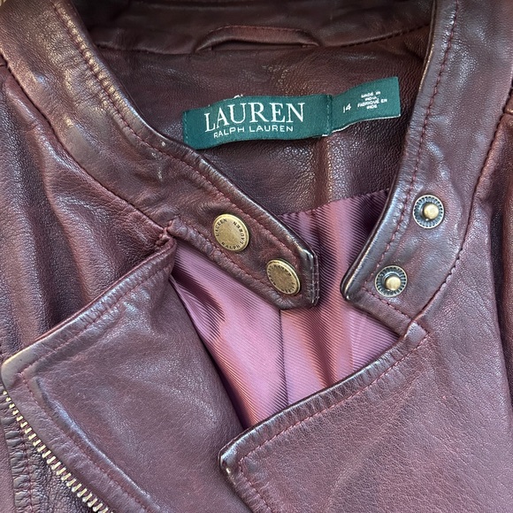Genuine leather Lauren by Ralph Lauren moto jacket - Picture 3 of 3